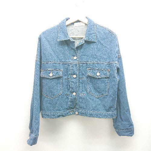 ◇ select MOCA セレクト モカ デニム生地 コットン100％ フロントボタン 長袖 ジャケット サイズM ブルー レディース E 【1310130012835】