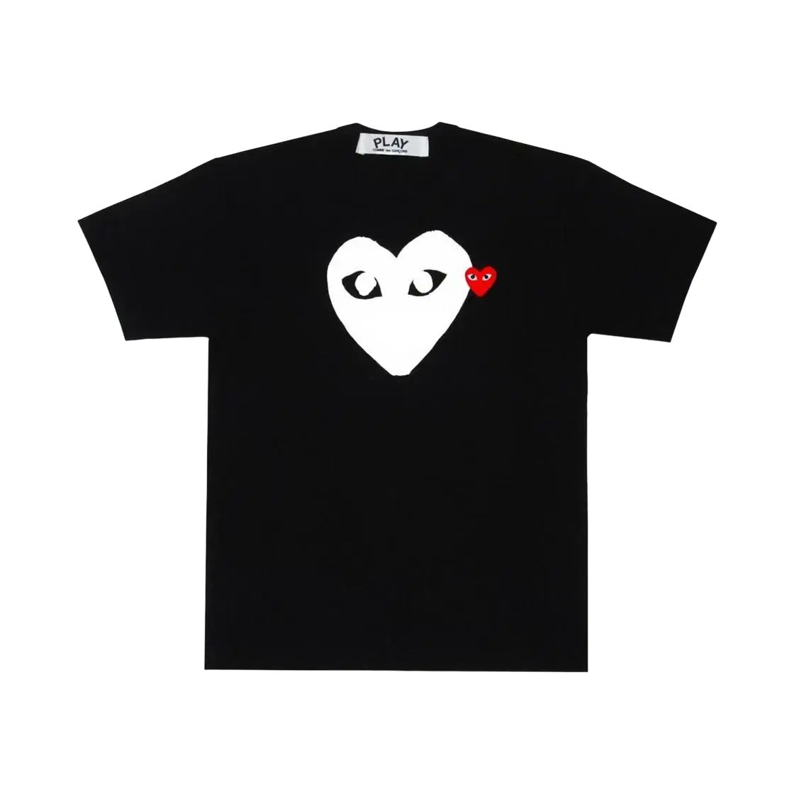 PLAY コム・デ・ギャルソン レッド ハート プリント Tシャツ ブラック