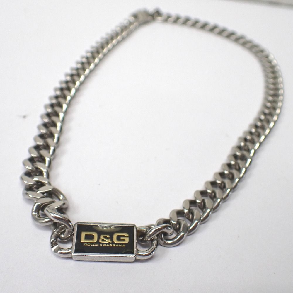Ft1311341 ドルチェアンドガッバーナ ネックレス ロゴプレート 喜平 シルバー メンズ DOLCE&GABBANA 中古 7,550円