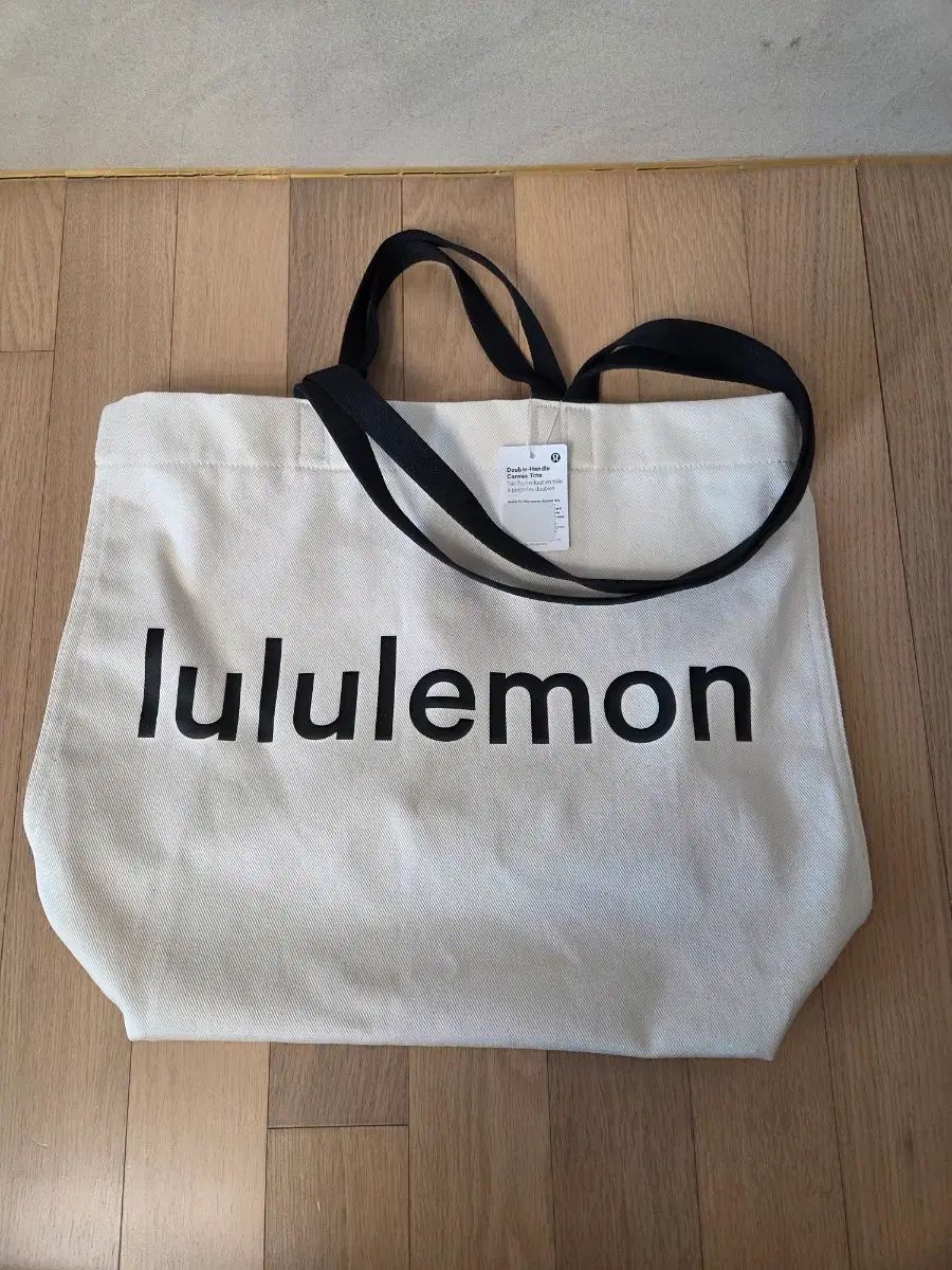 ルルレモン ダブルハンドル キャンバストートバッグ 19L ホワイト