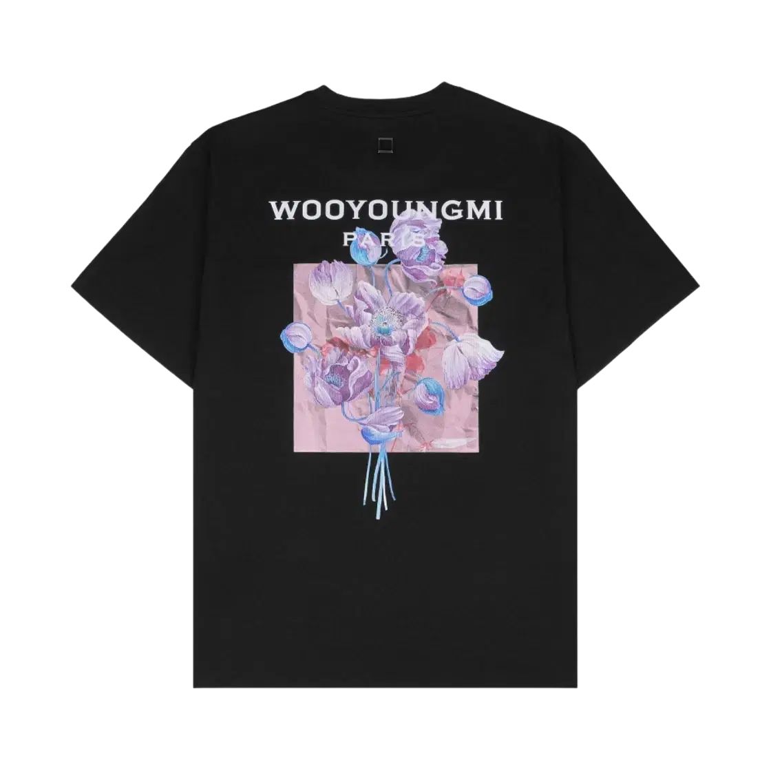 WOOYOUNGMI ウーヨンミ 3D フラワー バックロゴ Tシャツ ブラック