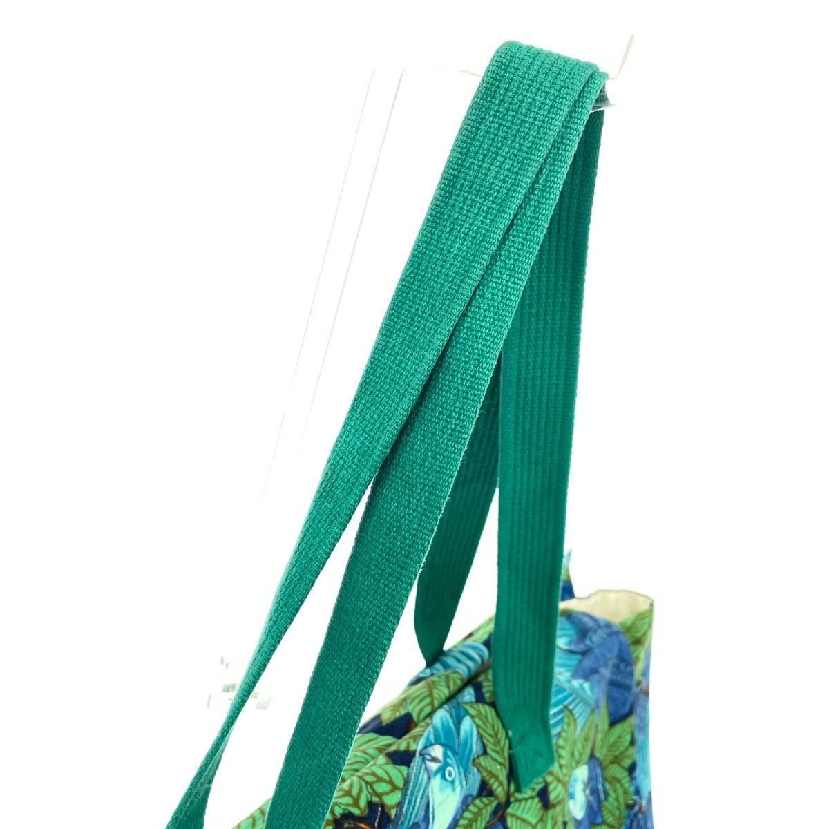 HERMES エルメス ラージトートバッグ ボタニカルプリント 鳥柄 インコ 