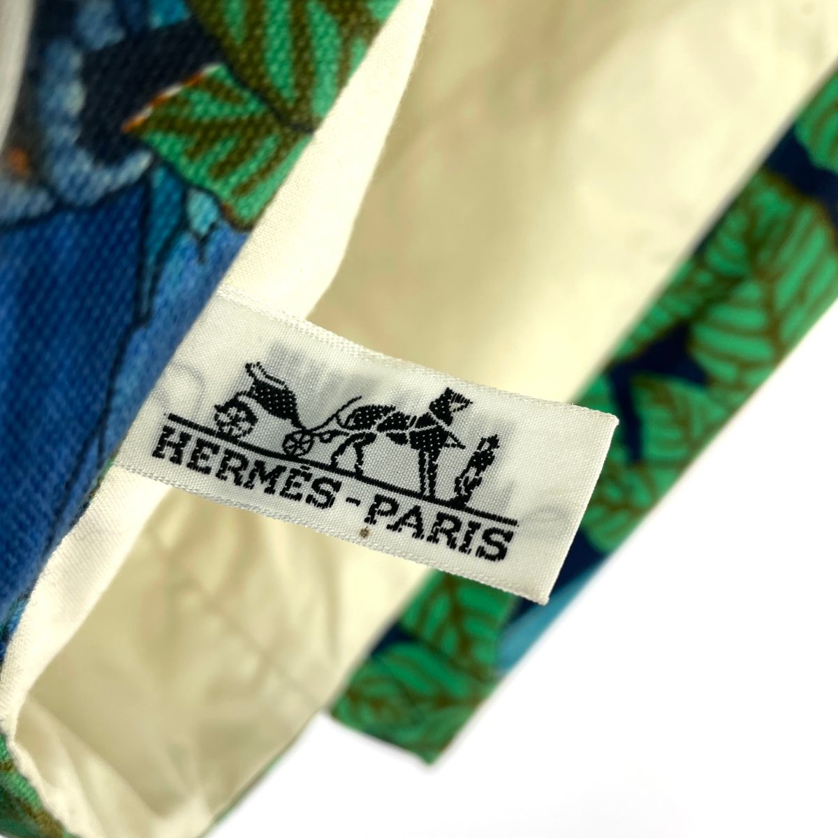 HERMES エルメス ラージトートバッグ ボタニカルプリント 鳥柄 インコ 