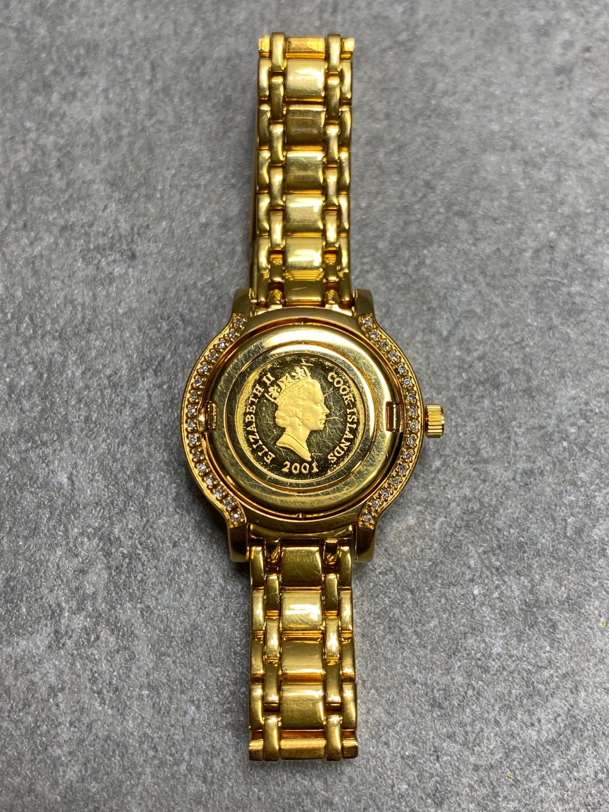 【破損あり】　ラッセン　1/20オンス　金貨付き腕時計　限定品　純金コイン　クック諸島イルカコイン