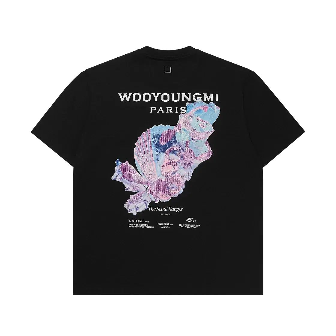 WOOYOUNGMI ウーヨンミ 3D コーラル バックロゴ Tシャツ ブラック