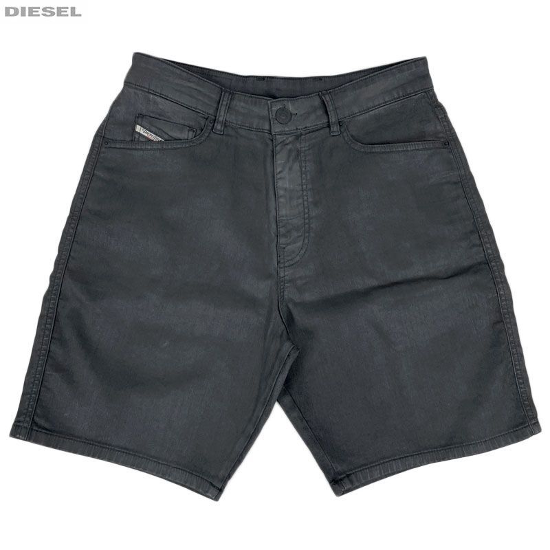 DIESEL ディーゼル 新品 コーティング加工 ストレッチ ジョグジーンズ D-WILLOH-X-SP-NE ショートパンツ ハーフパンツ 黒 ブラック サイズ 26〜30 メンズ A02649-ONBAL-02 黒艶 パンツ