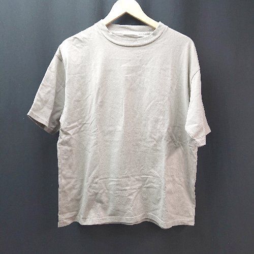 ◇ WYM ウィム クルーネック 無地 シンプル 大人カジュアル 半袖 Tシャツ サイズM ダークグレー レディース E 【1310130021875】