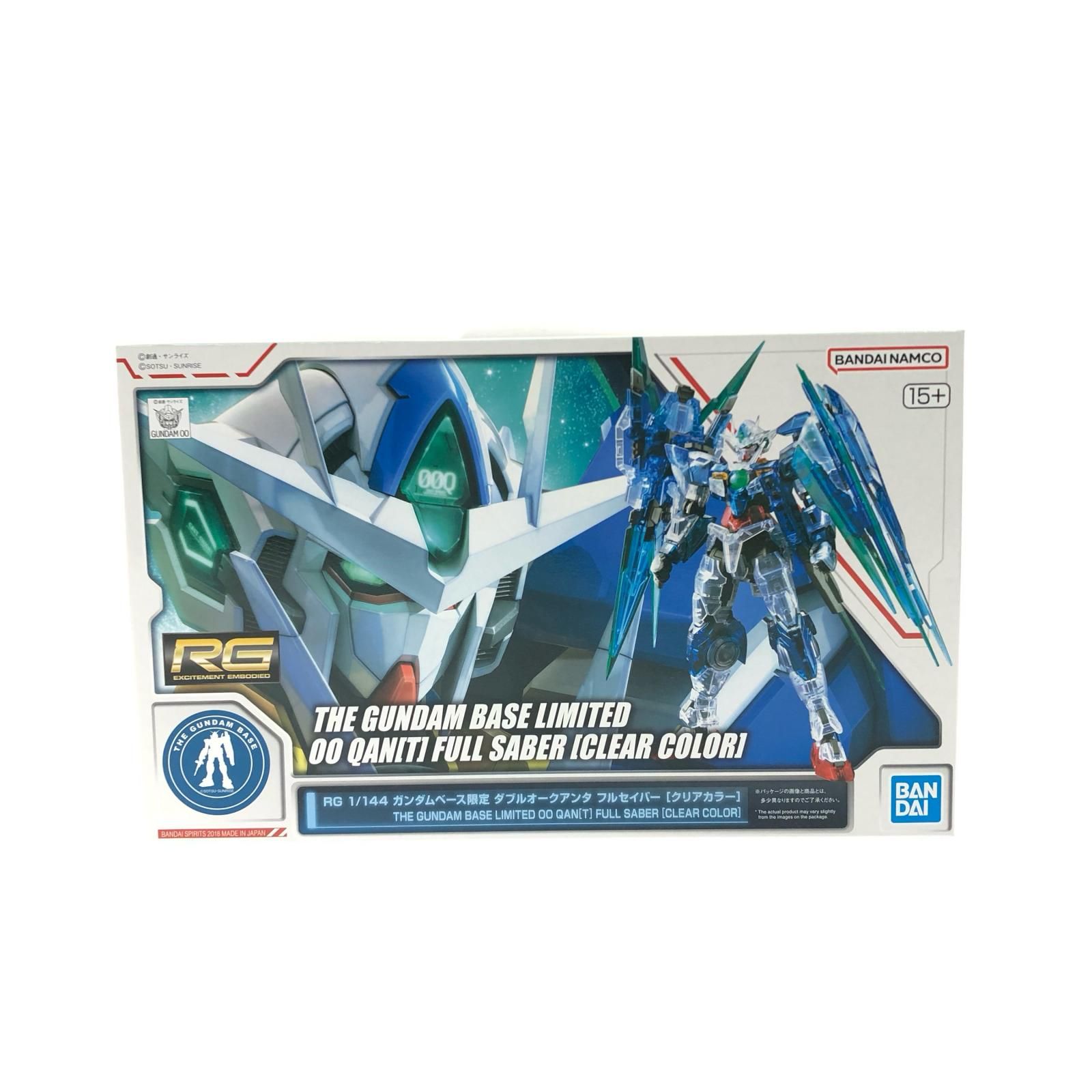BANDAI バンダイ RG 1/144 ガンダムベース限定 GNT-0000/FS ダブルオークアンタフルセイバー クリアカラー