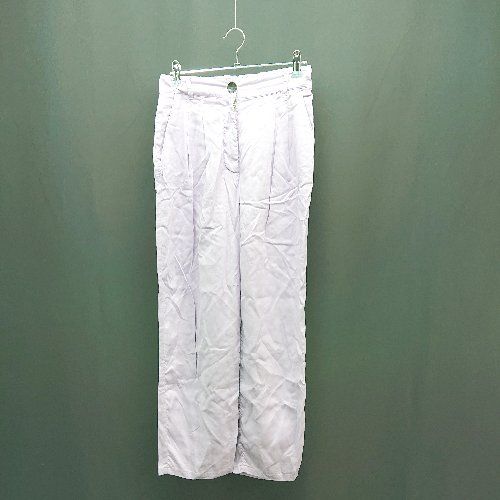 ◇ ZARA ザラ フロントジップ 薄手 夏向け シンプル 大人 テーパードパンツ サイズXS パープル レディース E 【1310130021516】
