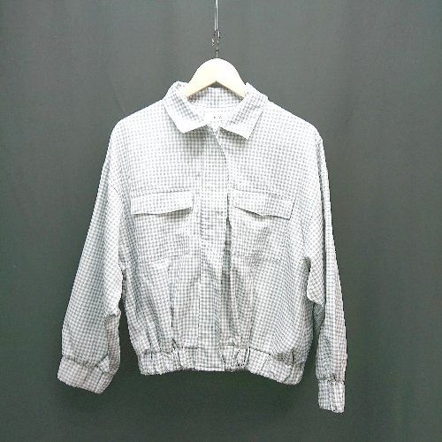 ◇ WEGO フロントジップ チェック柄 シンプル カジュアル 長袖 ブルゾン 表記なし グレー レディース E 【1310130021493】