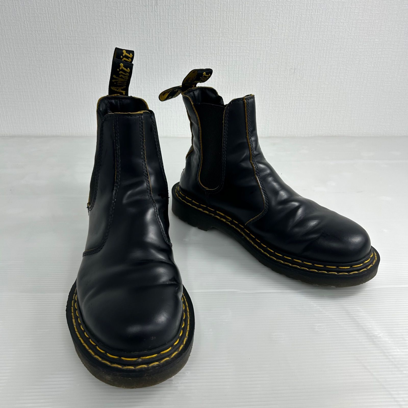 ☆レザーブーツ ☆Dr.Martens ドクターマーチン ダブルステッチ チェルシー サイドゴア ブラックUK 7 US M 8 US L 9 EU 41
