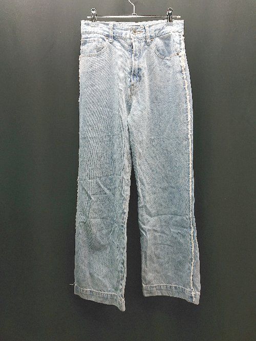 ◇ JEANASIS カジュアル シンプル ウォッシュ加工 フリンジ加工 デニムパンツ サイズS ライトブルー レディース E 【1310130028850】