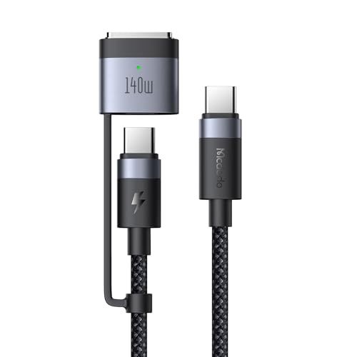 Mcdodo 2in1 USB-C to USB-C & Mag-safe 3磁気充電ケーブル 140W(C to Mag-safe3) 240W(C to C) PD3.1新急速充電規格 強力な磁気 マグセーフ3ケーブル Type-C充電コード MacBas