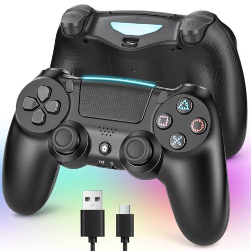 ps4コントローラー【2026年革新版・アップデート】ps4 コントローラー pc Turbo連射機能 6軸ジャイロセンサー 二重振動 高精密ボタン Bluetoooth5.4 無線/有線安定接続 1000mAh 急速充電 16時間連続使用 783a065d
