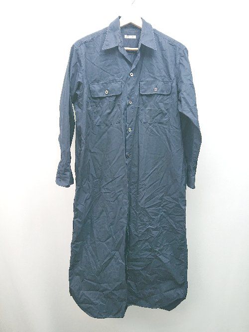 ◇ MORRIS＆SONS シャツ カジュアル ワントーン シンプル 長袖 ロング丈 ワンピース サイズ0 ネイビー レディース E 【1310130036848】