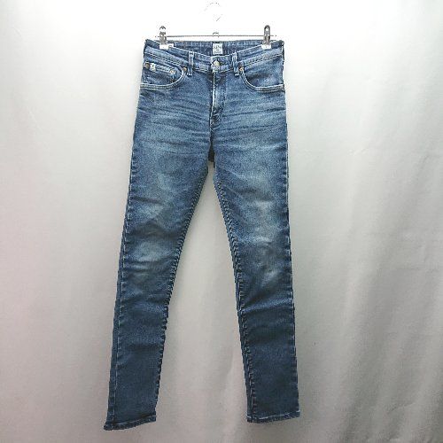 ◇ EDWIN エドウィン 無地 ウォッシュ加工 スキニー デニムパンツ サイズS インディゴ レディース E 【1310130047936】