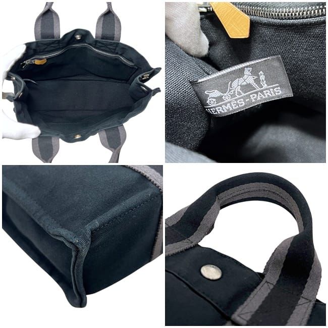 エルメス ハンドバッグ ドーヴィル PM ブラック 黒 美品 キャンバス