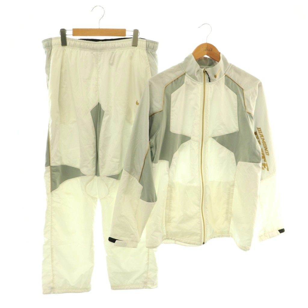 ナイキ NIKE HO130409PMA セットアップ ジャンパー ブルゾン パンツ トレーニングウエア XL ホワイト グレー ゴールド色 /ES