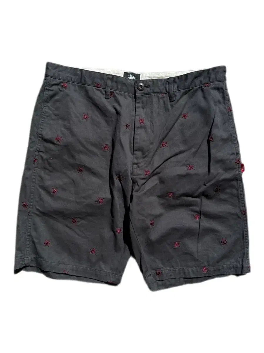 STUSSY スカル ハーフパンツ 34in