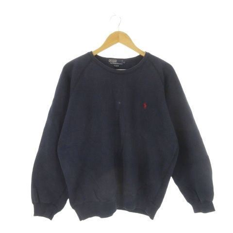 ポロ バイ ラルフローレン Polo by Ralph Lauren トレーナー M 紺 ネイビー 裏起毛 ロゴ刺繍 長袖 /CK20 ■GY99
