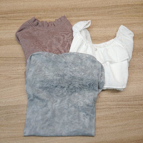 ◇ 《 GRL まとめ売り3点セット サイズ混合 ホワイト グレー ピンクベージュ ニット カットソー レディース 》 E 【1310300011774】