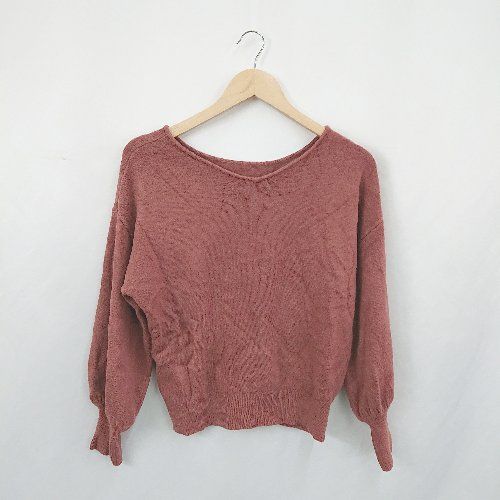 ◇ naturalcouture ナチュラルクチュール 2WAY とろみ生地 かわいい 長袖 ニット サイズF ボルドー系 レディース E 【1310300022350】