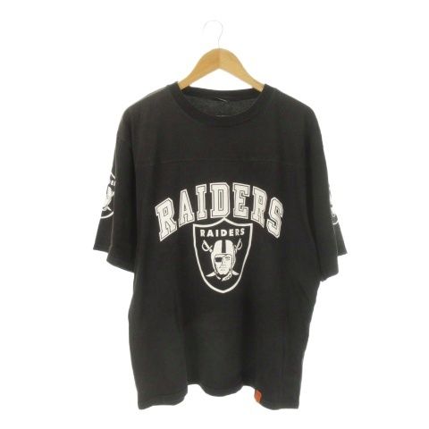 NFL TEAM APPAREL Tシャツ 黒 ブラック ラスベガス レイダース 半袖 プリント /CK33 ■GY99