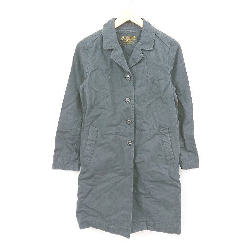 ◇ Sunnyclouds サニークラウズ 無地 ノーカラー 前ボタン閉め 長袖 コート サイズM ネイビー レディース E 【1310300036869】