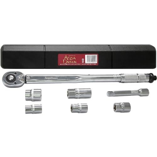 アクアドリーム 自動車用トルクレンチ（設定目盛付） 差込角12.7ｍｍ トルク範囲：28N・m?210N・m （14/17/19/24mm/21mm薄口ロング/エクステンションバー＆収納ブローケース付き） ATD-210 AQUA DREAM 9828ed71