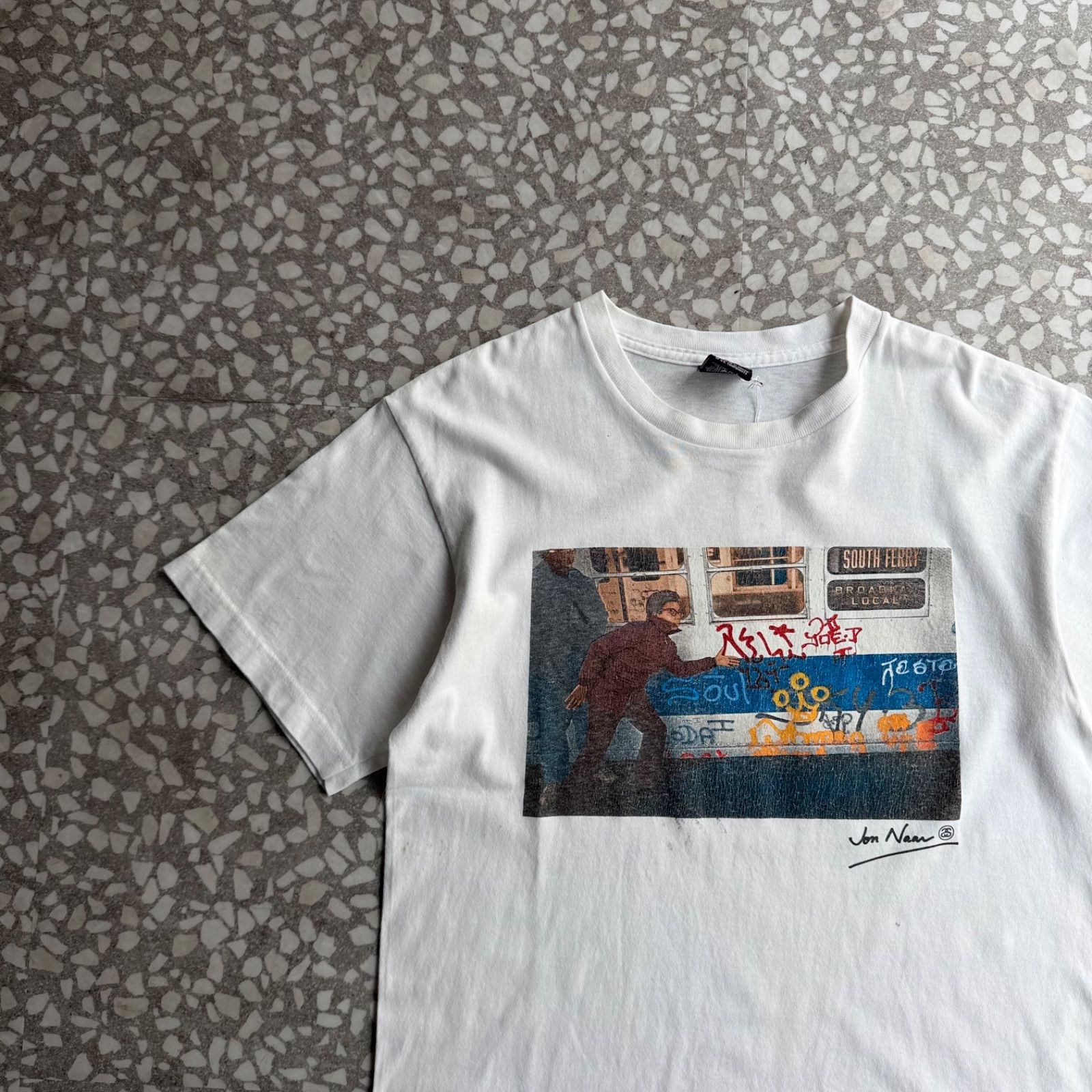 STUSSY / 00’s Jon Naar art T-shirt ステューシー　オールドステューシー　フォトT ショーンフォント B系　ストリート ラッパー sk8 ヒップホップ　写真　アートT グラフィック　高円寺 vintage