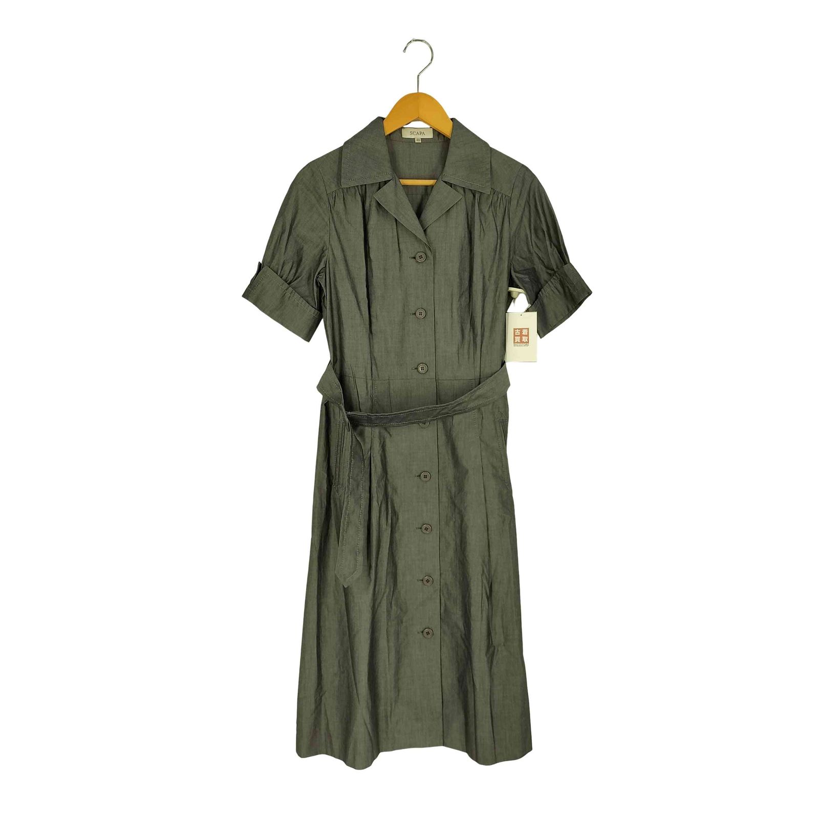 スキャパ SCAPA ベルト付き シャツワンピース レディース JPN：40