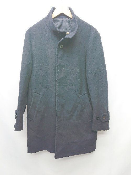 ◇ GLOBAL WORK CAPEMERINOBLEND シンプル フロントボタン バックスリット 長袖 コート サイズＭ ブラック メンズ P 【1402080012475】