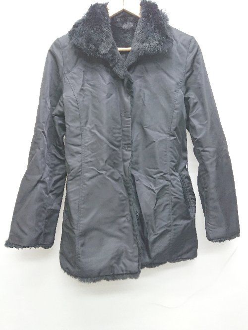 ◇ Fragile ラビットファー 暖かい 上品 長袖 ブルゾンジャンパー サイズ38 ブラック レディース P 【1402160006059】