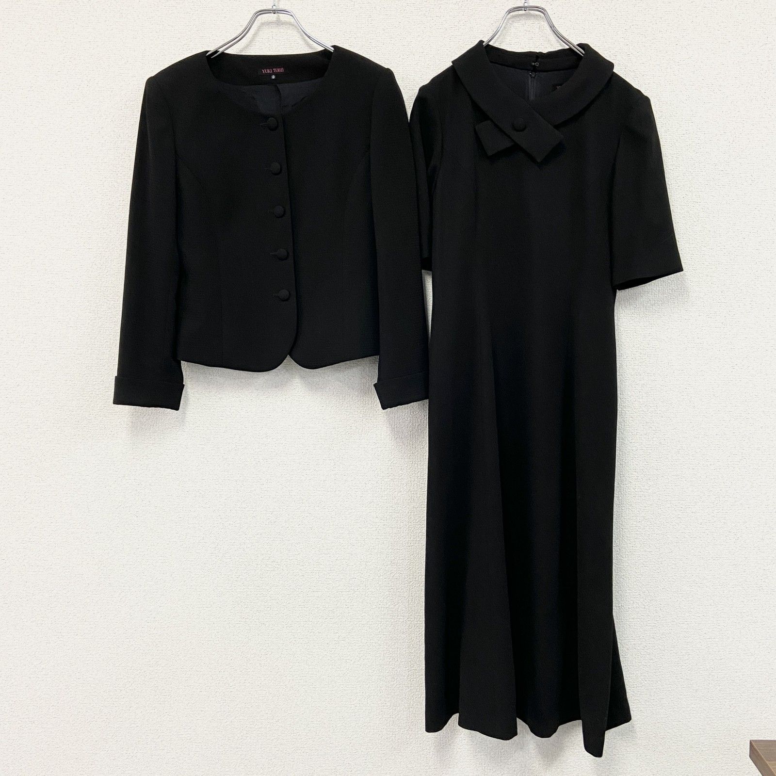 YUKI TORII　ユキトリイ　冠婚葬祭セットアップ/喪服　ワンピース　黒　ブラック　９サイズ　古着