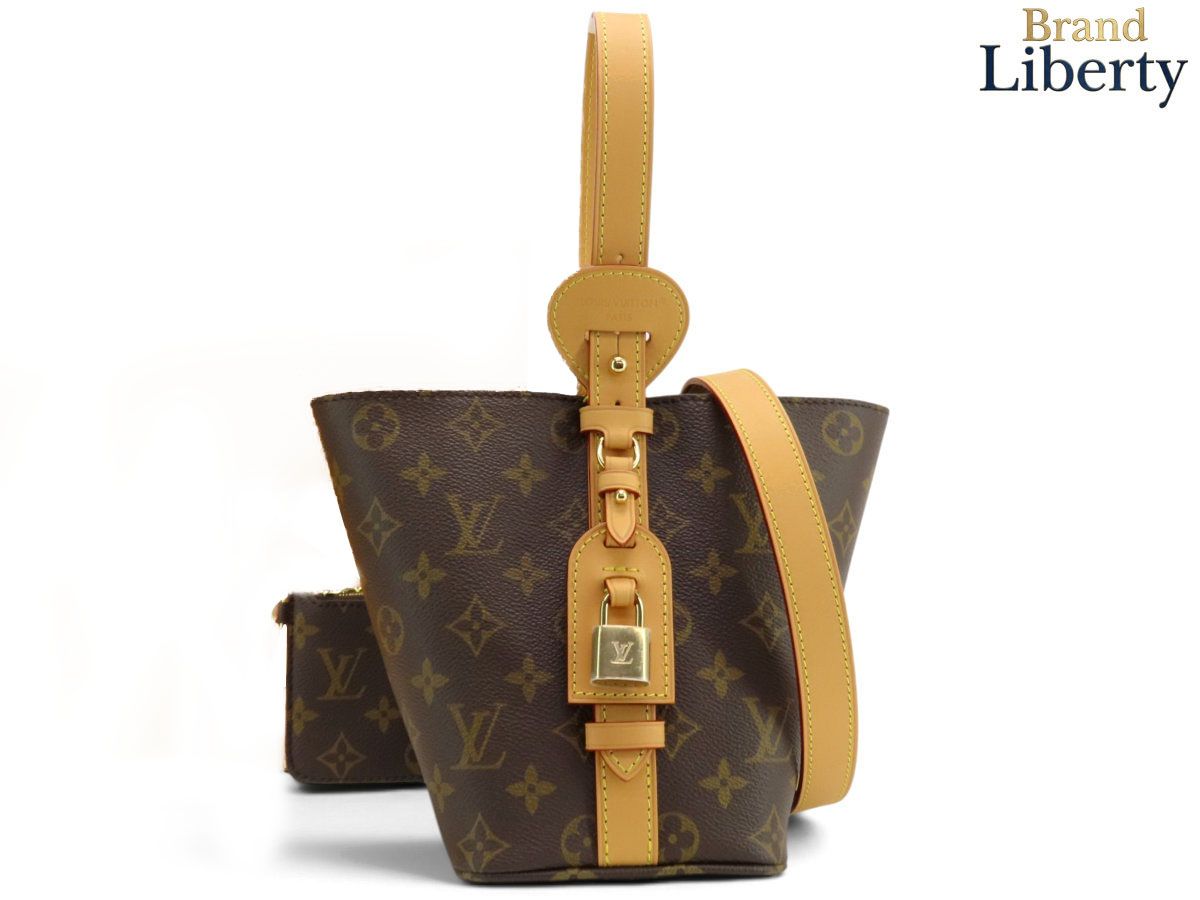 【未使用】ルイヴィトン LOUIS VUITTON モノグラム オール イン BB ショルダーバッグ ハンドバッグ バケットバッグ ポーチ付き ダークブラウン PVC カーフレザー M12925