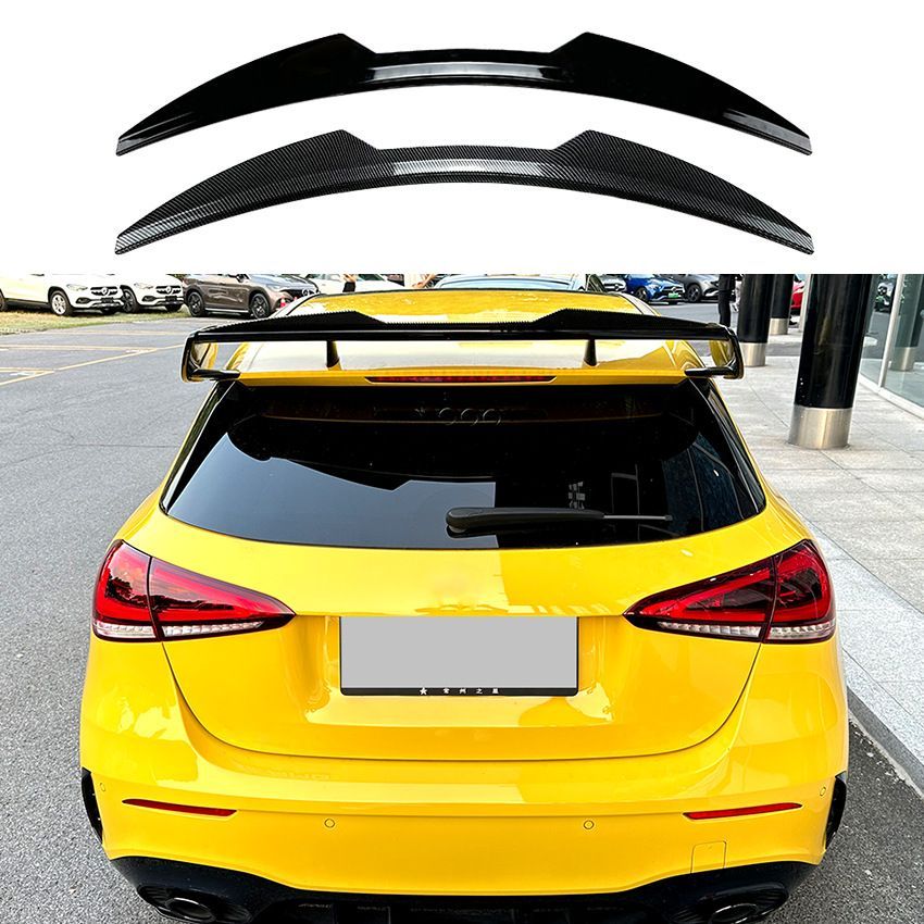 メルセデス・ベンツ Aクラス W177 2018年以降 A35 A45 AMG ルーフスポイラー リアスポイラー トップウイング ABS製 ピアノブラック カーボン調 追加装着用 外装パーツ ドレスアップ 外観アクセント 立体感演出 スポーティーな印象を高める