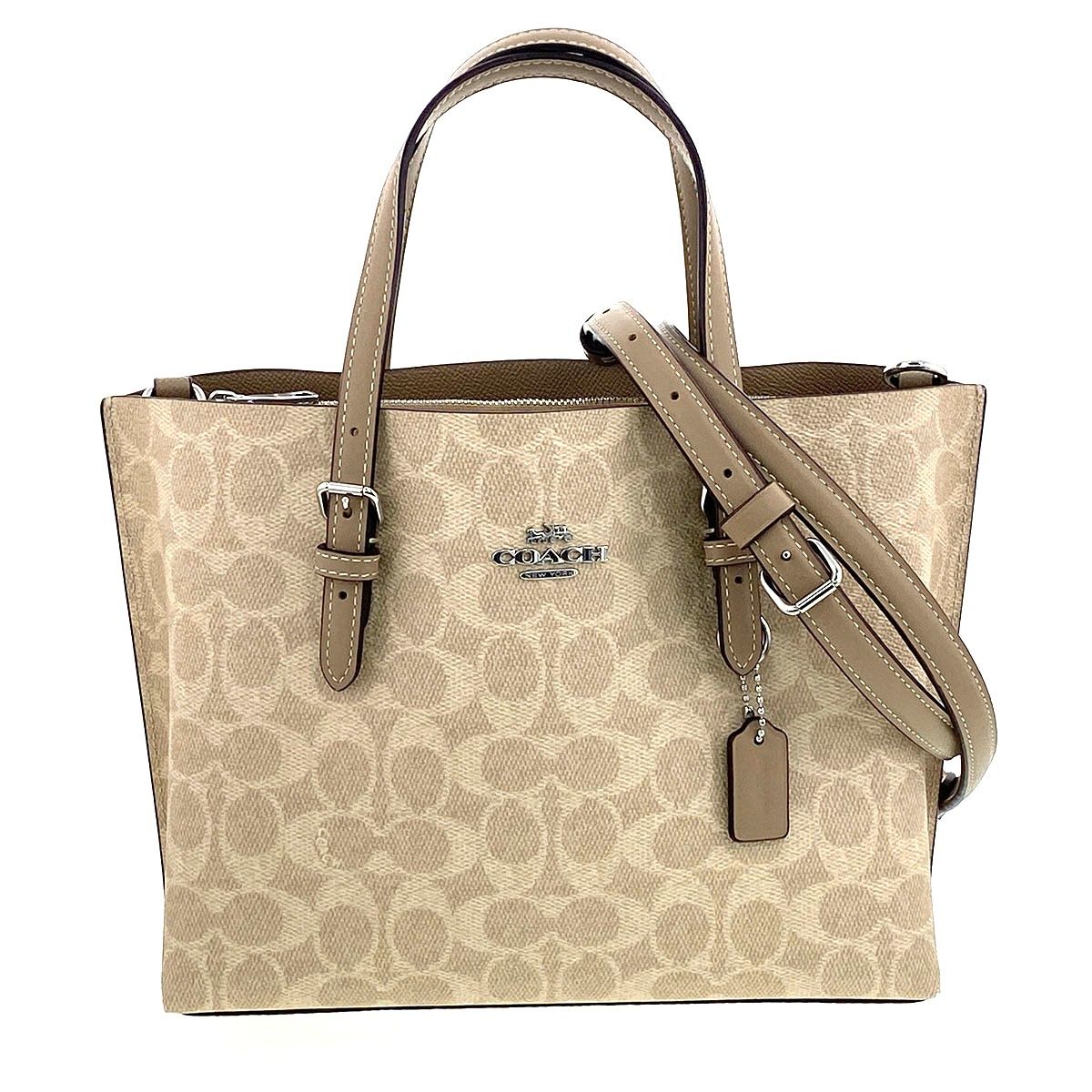 COACH コーチ シグネチャー キャンバス モリー トート 25 トートバッグ C8217 レディース ベージュ 中古