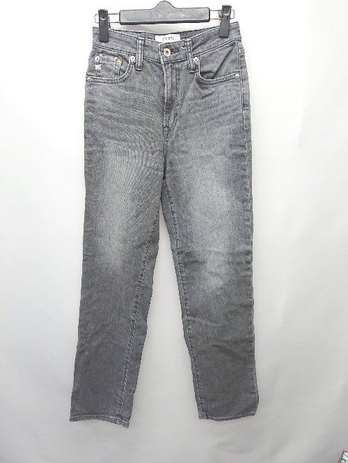 ◇ SOMETHING サムシング カジュアル 定番 ストレッチ デニム ジーンズ パンツ サイズXS ブラック グレー系 レディース P 【1402270018379】