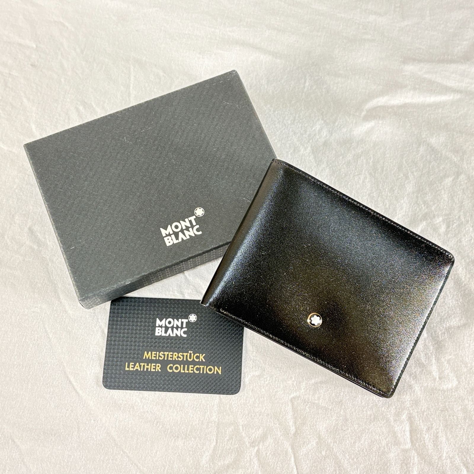 MONTBLANC 二つ折り財布 モンブラン 9070 Meisterstück レザー ウォレット 黒