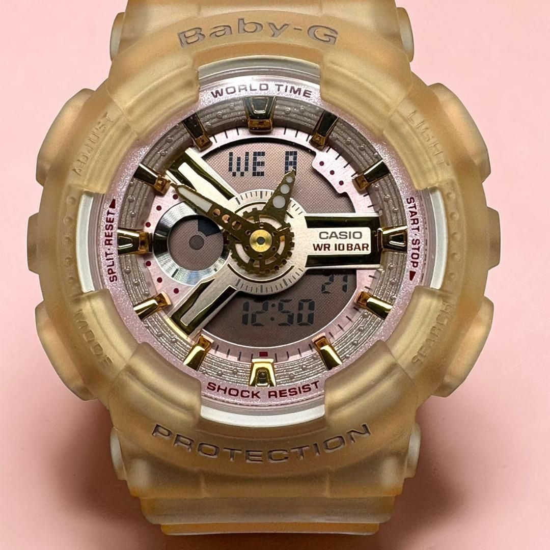 【電池交換済・美品】Baby-G BA-110SC コーラルオレンジ スケルトン
