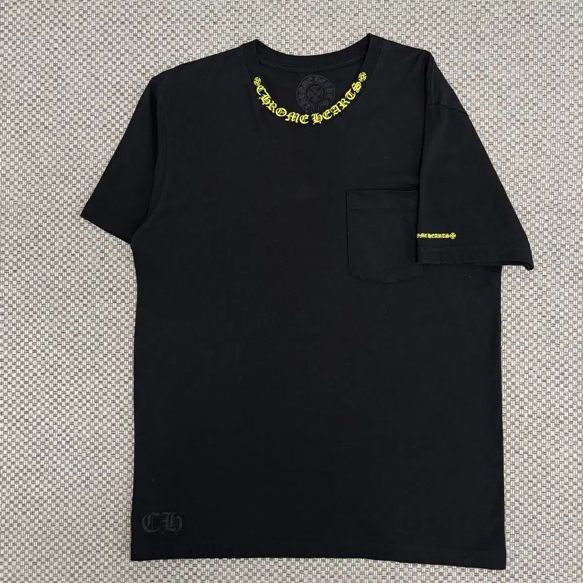 L CHROME HEARTS クロムハーツ ネック スクリプト 半袖Tシャツ