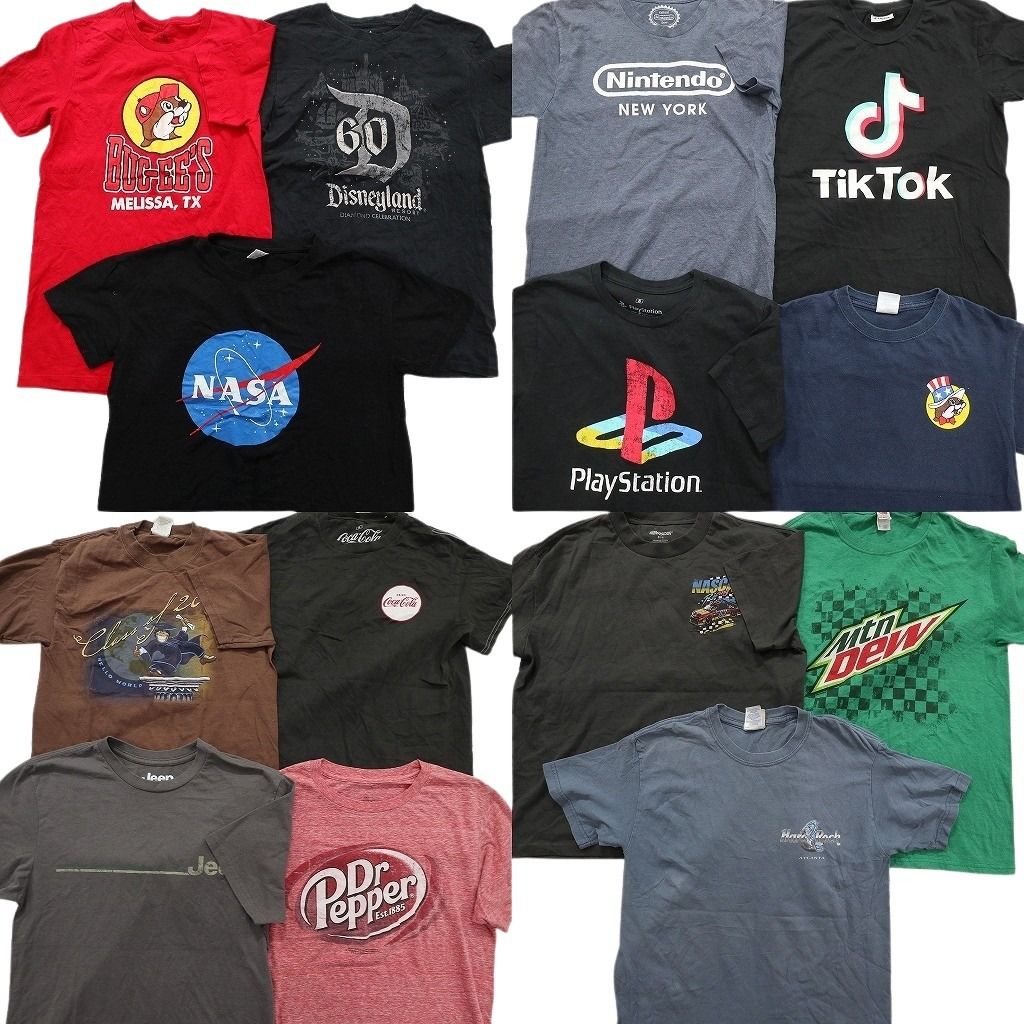 古着卸 まとめ売り 企業 Tシャツ 14枚セット ( メンズ S ) NASA バッキーズ マウンテンデュー JEEP ドクターペッパー 中古 古着 NE7721