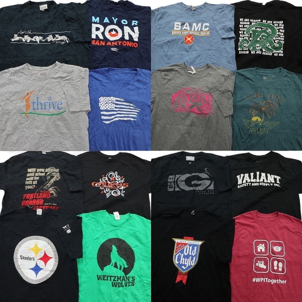 古着卸 まとめ売り プリント Tシャツ 16枚セット ( メンズ L/XL ) プロチーム NFL カレッジ風 ワンポイント 中古 古着 NE7736 13,764円