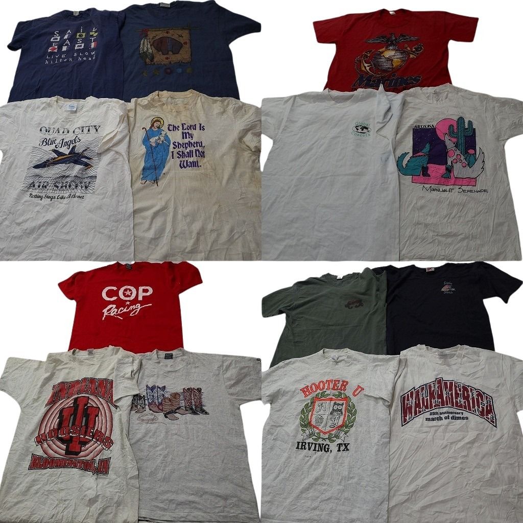 古着卸 まとめ売り ヴィンテージ シングルステッチ Tシャツ 14枚セット ( メンズ L ) タルテックス フルーツオブザルーム 中古古着 NE7742