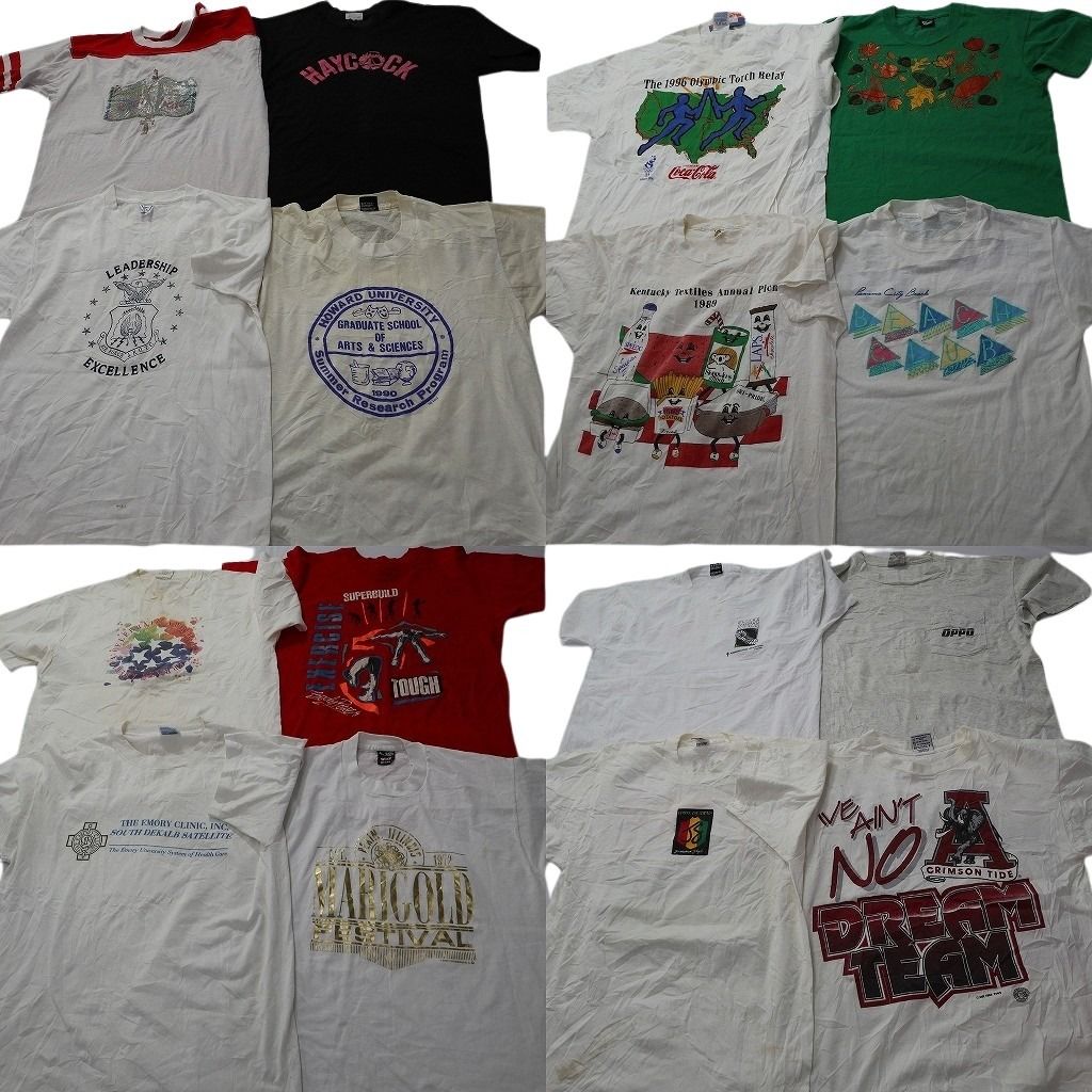 古着卸 まとめ売り ヴィンテージ シングルステッチ Tシャツ 16枚セット ( メンズ L ) USA製 ヘインズ アーチロゴ 英文字 中古 古着 NE7748 13,206円