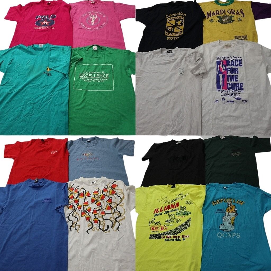 古着卸 まとめ売り ヴィンテージ シングルステッチ Tシャツ 16枚セット ( メンズ L ) レーシング ディズニー 中古 古着 NE7749