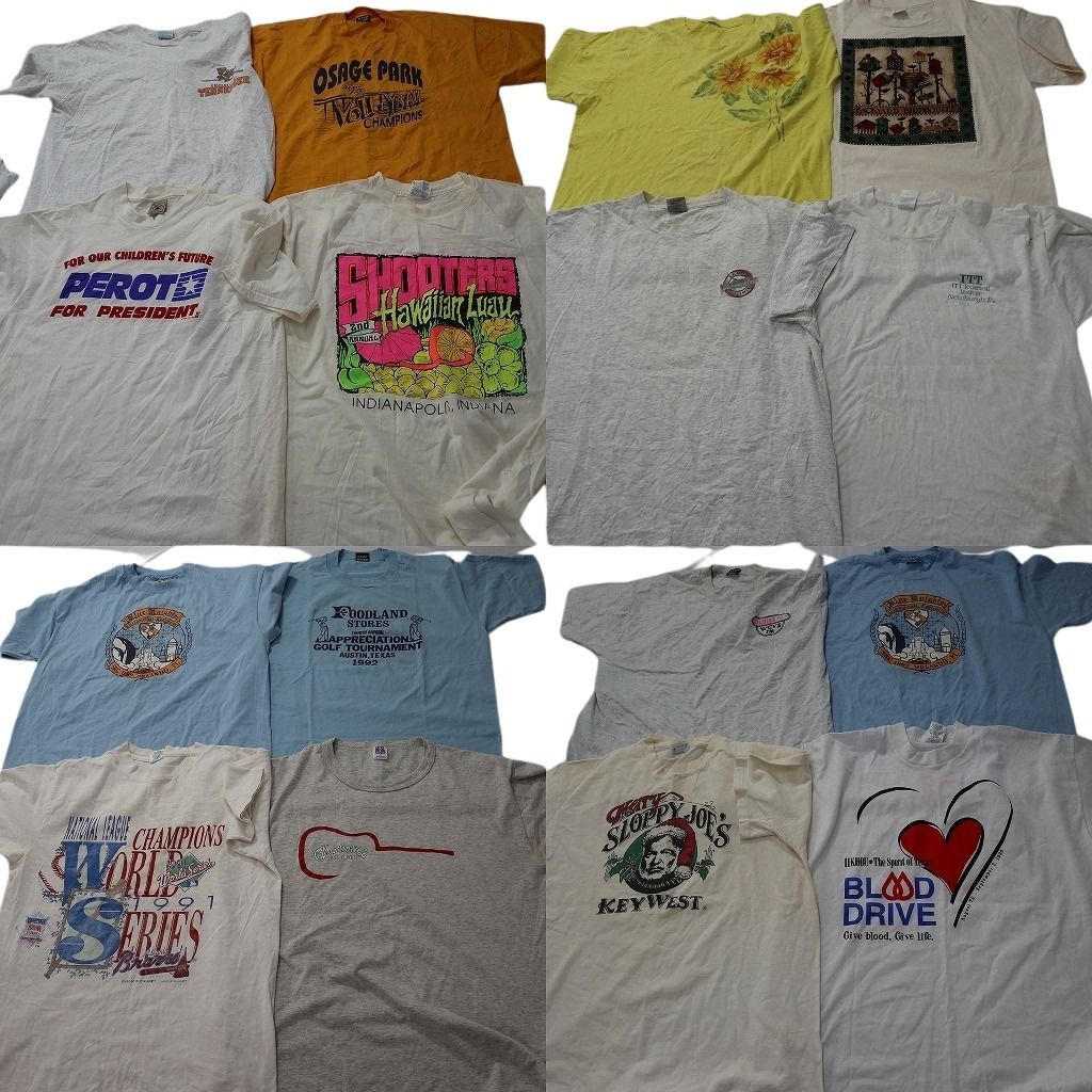 古着卸 まとめ売り ヴィンテージ シングルステッチ Tシャツ 16枚セット ( メンズ XL ) ラッセル ヘインズ 中古 古着 NE7755