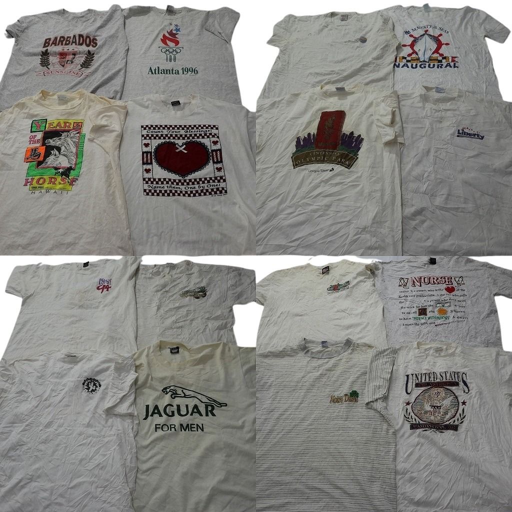 古着卸 まとめ売り ヴィンテージ シングルステッチ Tシャツ 16枚セット ( メンズ XL ) ワンポイント 英文字プリント 中古 古着 NE7756