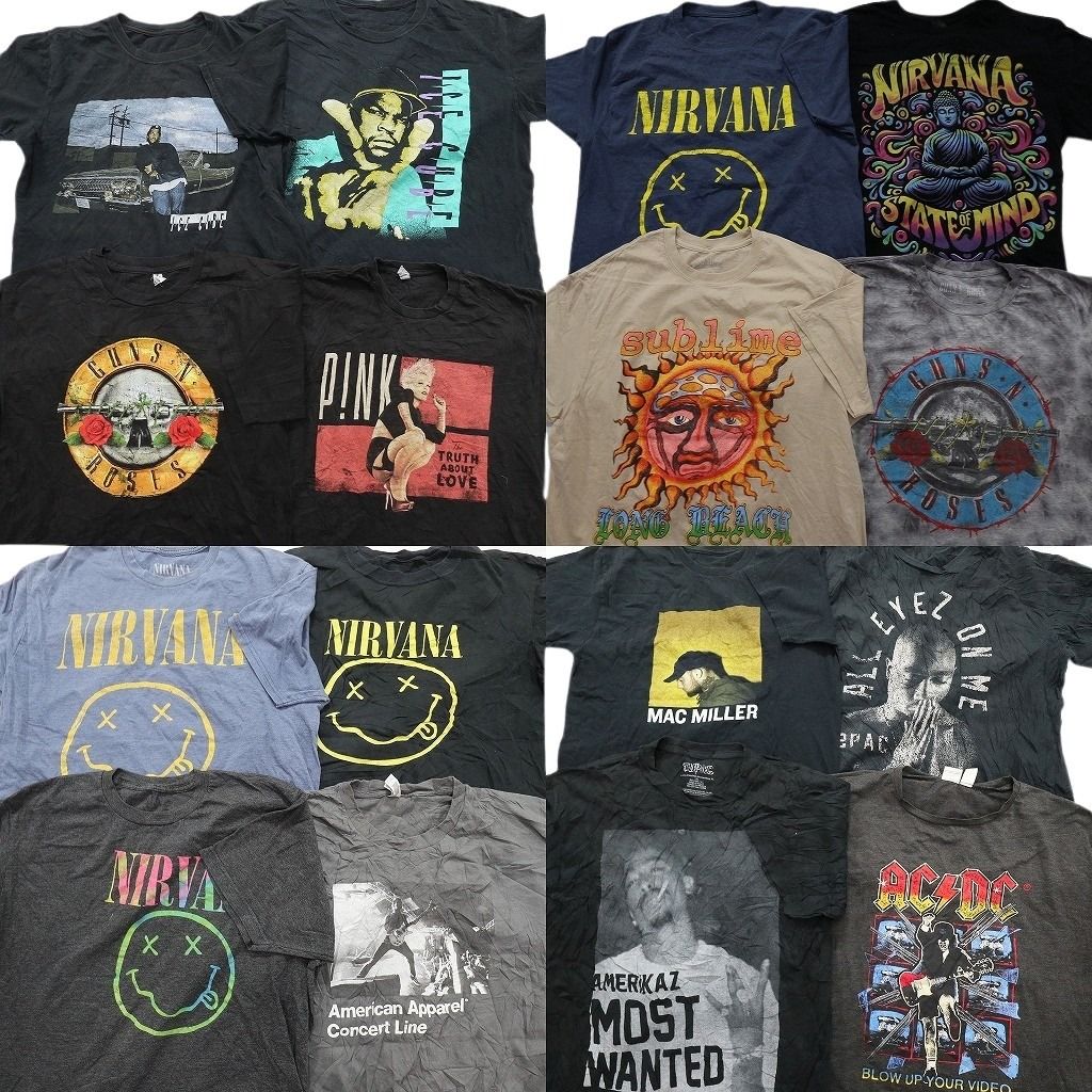 古着卸 まとめ売り 音楽・バンド Tシャツ 16枚セット ( メンズ L ) アイスキューブ AC/DC ニルヴァーナ サブライム 中古 古着 NE7769 23,856円