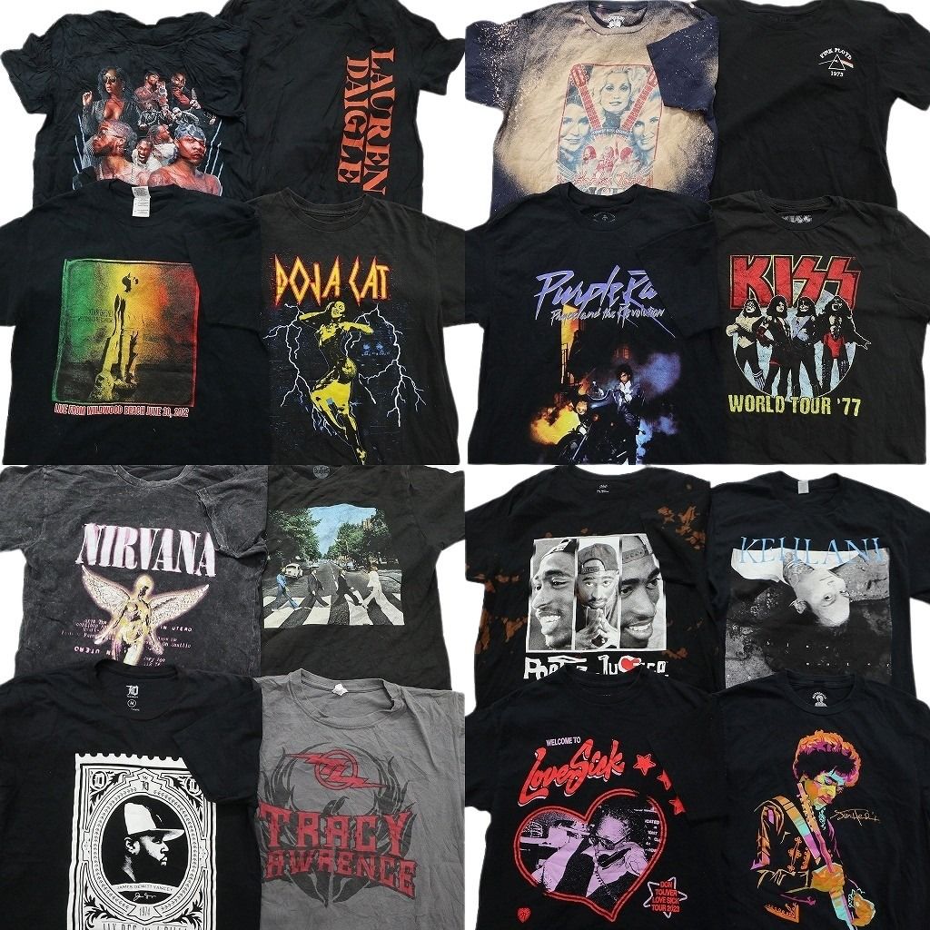 古着卸 まとめ売り 音楽・バンド Tシャツ 16枚セット ( メンズ M ) 人物 ニルヴァーナ ビートルズ KISS ピンクフロイド 中古 古着 NE7776 23,203円